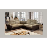 Canapé d'angle FREDERICO Beige convertible 5 places 266x266cm 