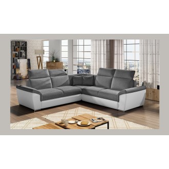 Canapé d'angle FREDERICO Gris Foncé symétrique avec coffre 266x266cm 