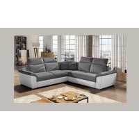 Canapé d'angle FREDERICO Gris Foncé symétrique avec coffre 266x266cm 