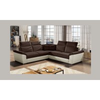 Canapé d'angle FREDERICO Marron avec couchage 120x200cm 266x266cm 