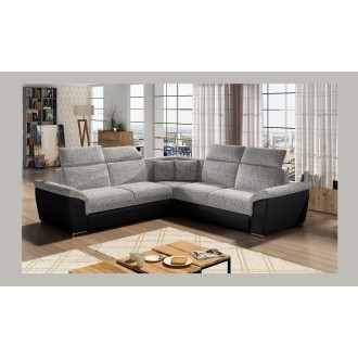 Canapé d'angle FREDERICO Gris grand angle convertible 266x266cm 