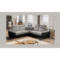 Canapé d'angle FREDERICO Gris grand angle convertible 266x266cm 