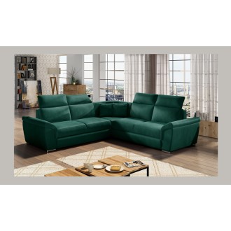 Canapé d'angle FREDERICO Vert Foncé avec coffre intégré 266x266cm 