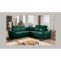 Canapé d'angle FREDERICO Vert Foncé avec coffre intégré 266x266cm 