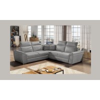 Canapé d'angle FREDERICO Gris 5 places avec couchage 266x266cm 