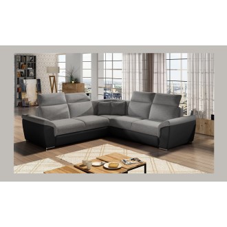 Canapé d'angle FREDERICO Gris Foncé convertible et coffre 266x266cm 