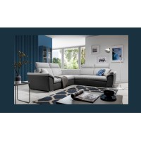 Canapé d'angle FREDERICO Gris 5 places avec coffre 266x266cm 