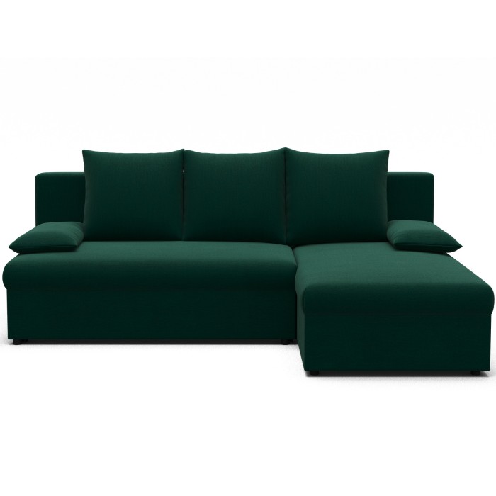 Canapé d'angle Vert foncé 3 places angle universel 206x90x146cm GINA 