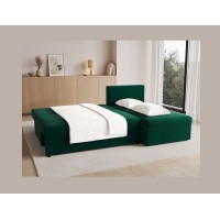 Canapé d'angle Vert foncé 3 places angle universel 206x90x146cm GINA 