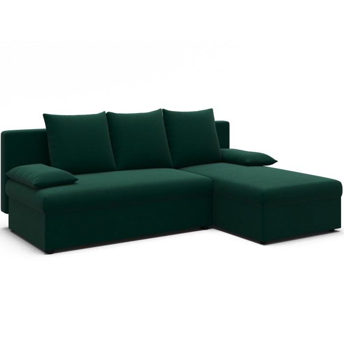 Canapé d'angle Vert foncé 3 places angle universel 206x90x146cm GINA 