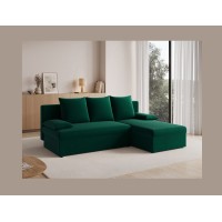 Canapé d'angle Vert foncé 3 places angle universel 206x90x146cm GINA 