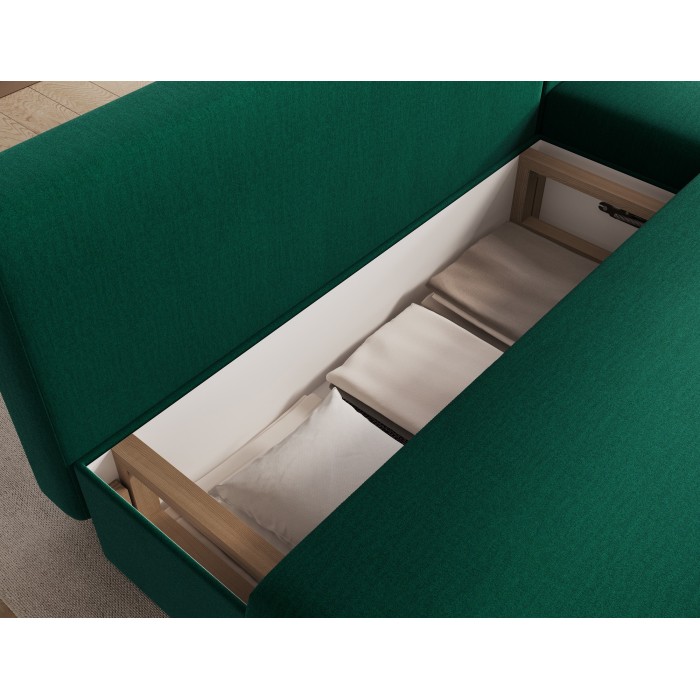 Canapé d'angle Vert foncé 3 places angle universel 206x90x146cm GINA 