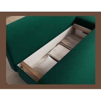 Canapé d'angle Vert foncé 3 places angle universel 206x90x146cm GINA 