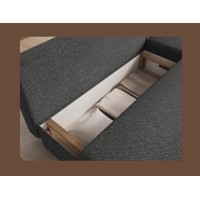 Canapé d'angle Gris foncé 3 places assise profonde 206x90x146cm GINA 