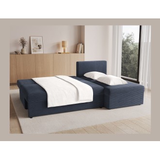 Canapé d'angle Gris foncé 3 places mousse T30 206x90x146cm GINA 