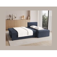 Canapé d'angle Gris foncé 3 places mousse T30 206x90x146cm GINA 
