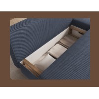 Canapé d'angle Gris foncé 3 places mousse T30 206x90x146cm GINA 