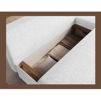 Canapé d'angle Blanc 3 places petit espace 206x90x146cm GINA 