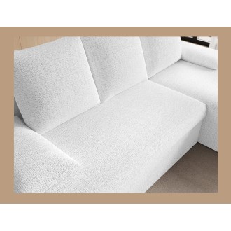 Canapé d'angle Blanc 3 places petit espace 206x90x146cm GINA 