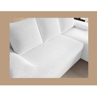 Canapé d'angle Blanc 3 places petit espace 206x90x146cm GINA 