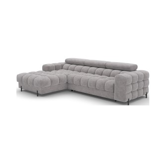 Canapé d'angle Beige 3 places méridienne compacte 206x90x146cm GINA 
