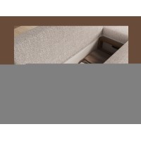 Canapé d'angle Beige 3 places méridienne compacte 206x90x146cm GINA 