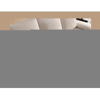 Canapé d'angle Beige 3 places méridienne compacte 206x90x146cm GINA 