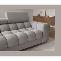 Canapé d'angle Gris 3 places 3 places avec coffre 206x90x146cm GINA 