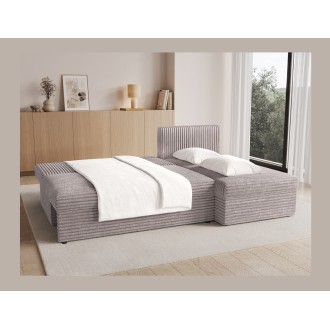 Canapé d'angle Gris 3 places 3 places avec coffre 206x90x146cm GINA 