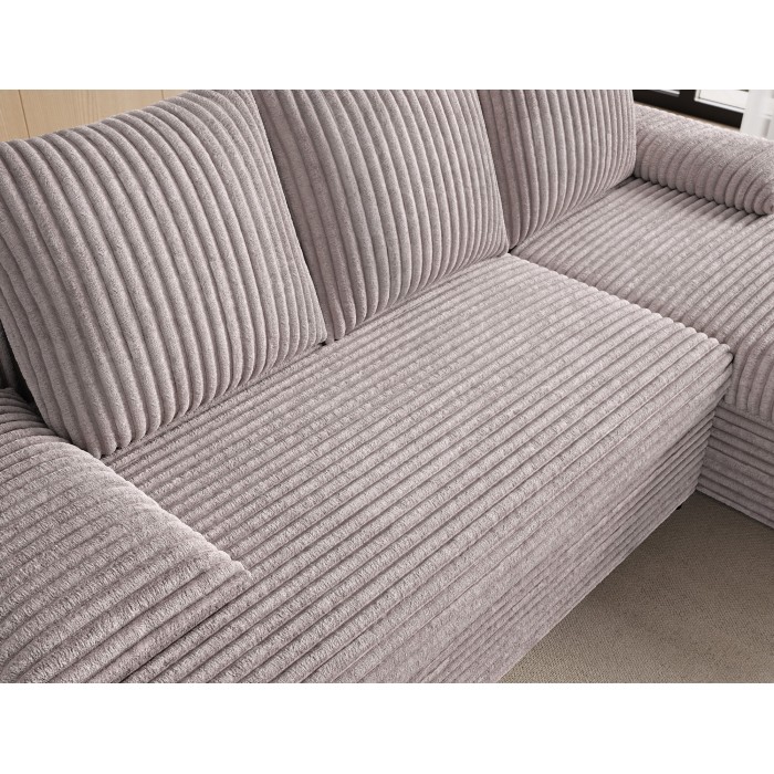 Canapé d'angle Gris 3 places 3 places avec coffre 206x90x146cm GINA 