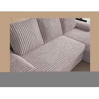 Canapé d'angle Gris 3 places 3 places avec coffre 206x90x146cm GINA 