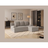 Canapé d'angle Beige 3 places angle adaptable 206x90x146cm GINA 