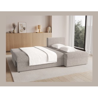 Canapé d'angle Beige 3 places angle adaptable 206x90x146cm GINA 