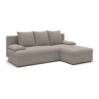 Canapé d'angle Beige 3 places angle adaptable 206x90x146cm GINA 