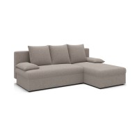 Canapé d'angle Beige 3 places angle adaptable 206x90x146cm GINA 