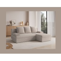 Canapé d'angle Beige 3 places angle adaptable 206x90x146cm GINA 