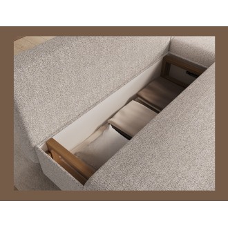 Canapé d'angle Beige 3 places angle adaptable 206x90x146cm GINA 