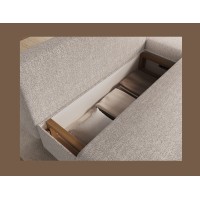 Canapé d'angle Beige 3 places angle adaptable 206x90x146cm GINA 