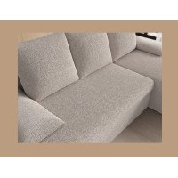 Canapé d'angle Beige 3 places angle adaptable 206x90x146cm GINA 