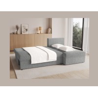 Canapé d'angle Gris 3 places couchage d'appoint 206x90x146cm GINA 