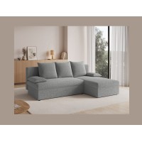 Canapé d'angle Gris 3 places couchage d'appoint 206x90x146cm GINA 