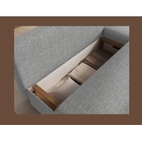 Canapé d'angle Gris 3 places couchage d'appoint 206x90x146cm GINA 