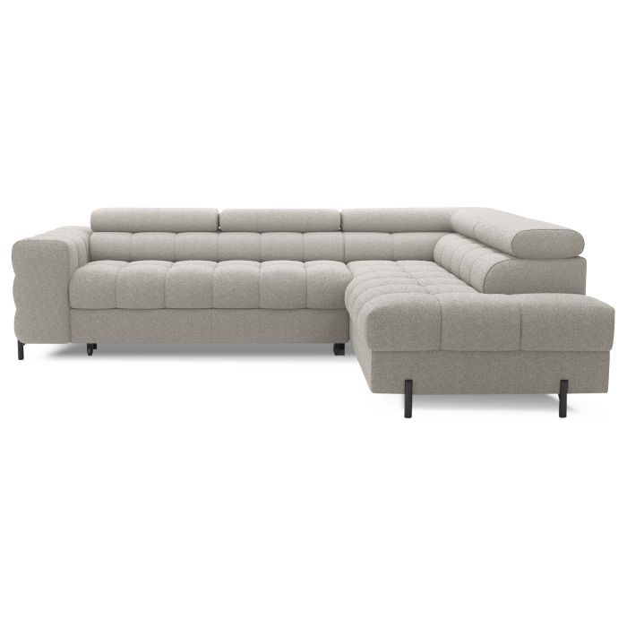 Canapé d'angle droit convertible Beige 5 places FERRUM avec méridienne 276x93x200cm 