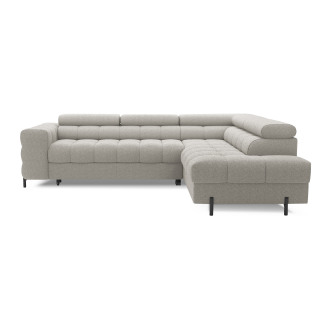 Canapé d'angle droit convertible Beige 5 places FERRUM avec méridienne 276x93x200cm 