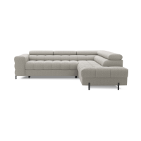 Canapé d'angle droit convertible Beige 5 places FERRUM avec méridienne 276x93x200cm 