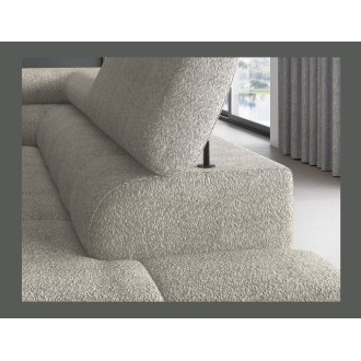 Canapé d'angle droit convertible Beige 5 places FERRUM avec méridienne 276x93x200cm 