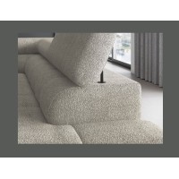 Canapé d'angle droit convertible Beige 5 places FERRUM avec méridienne 276x93x200cm 