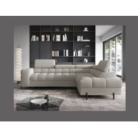 Canapé d'angle droit convertible Beige 5 places FERRUM avec méridienne 276x93x200cm 