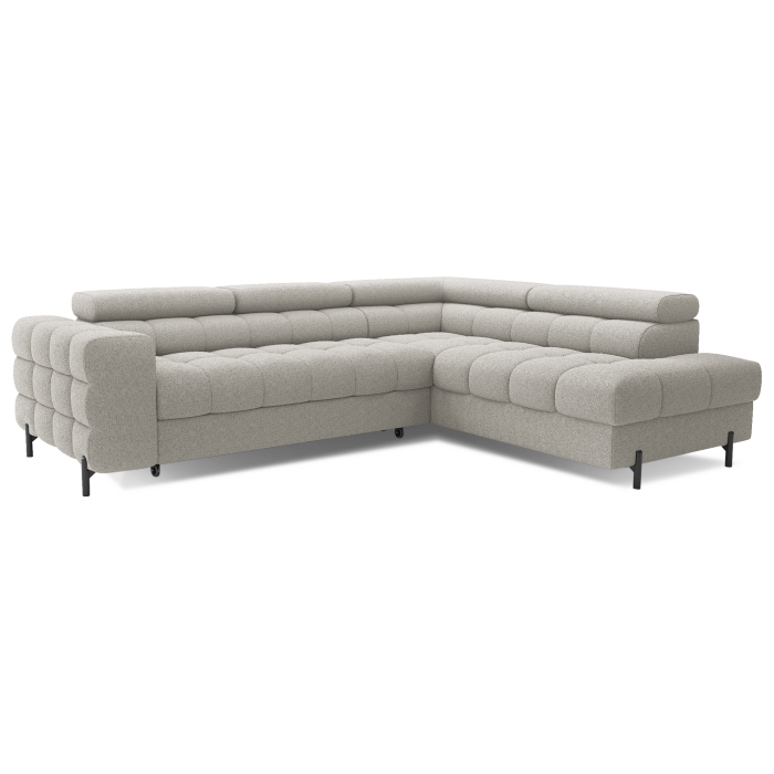 Canapé d'angle droit convertible Beige 5 places FERRUM avec méridienne 276x93x200cm 
