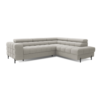 Canapé d'angle droit convertible Beige 5 places FERRUM avec méridienne 276x93x200cm 